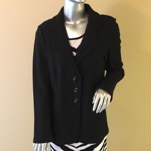 St. John Caviar Knit Blazer In Black